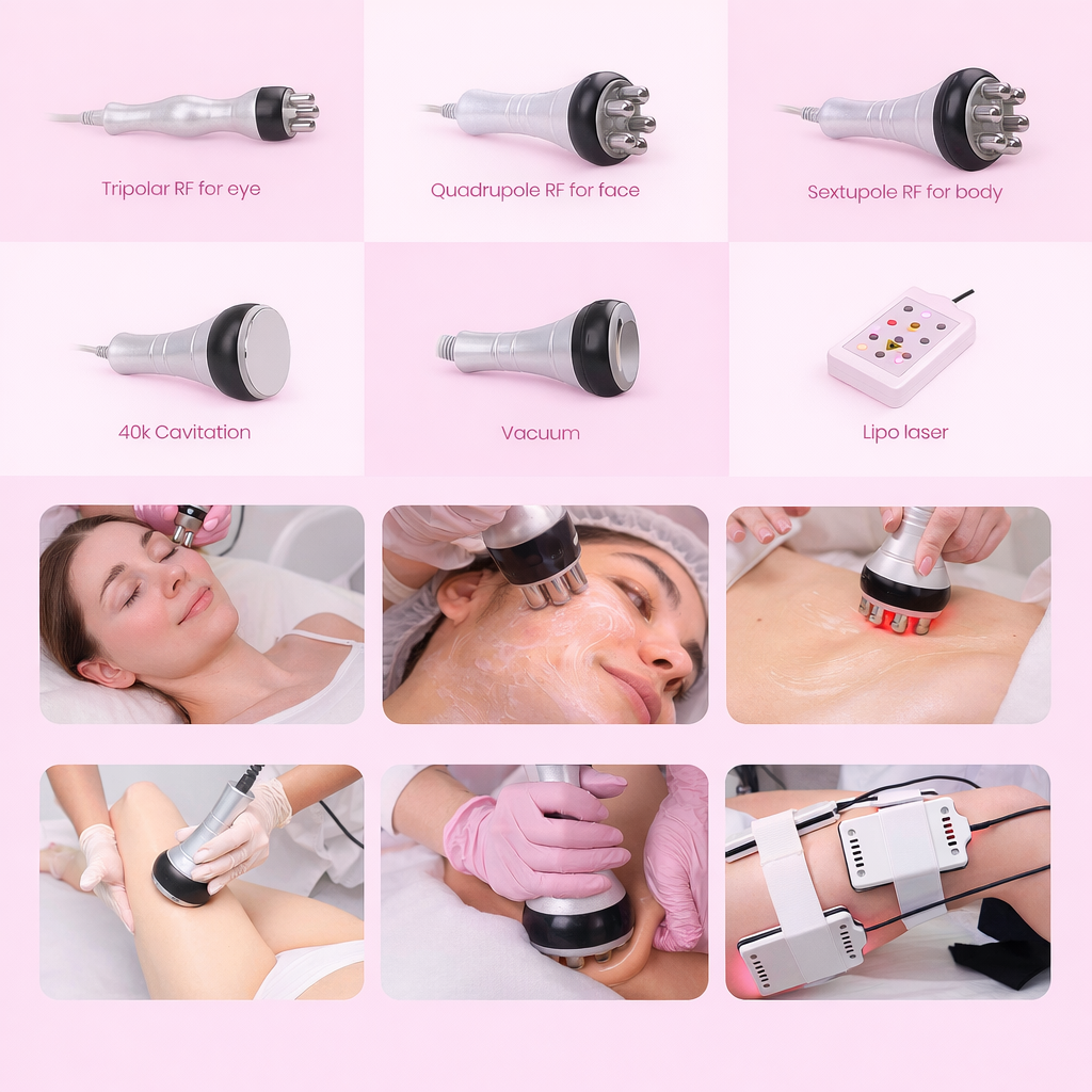 6-in-1 Ultrasonic Cavitation + RF Machine