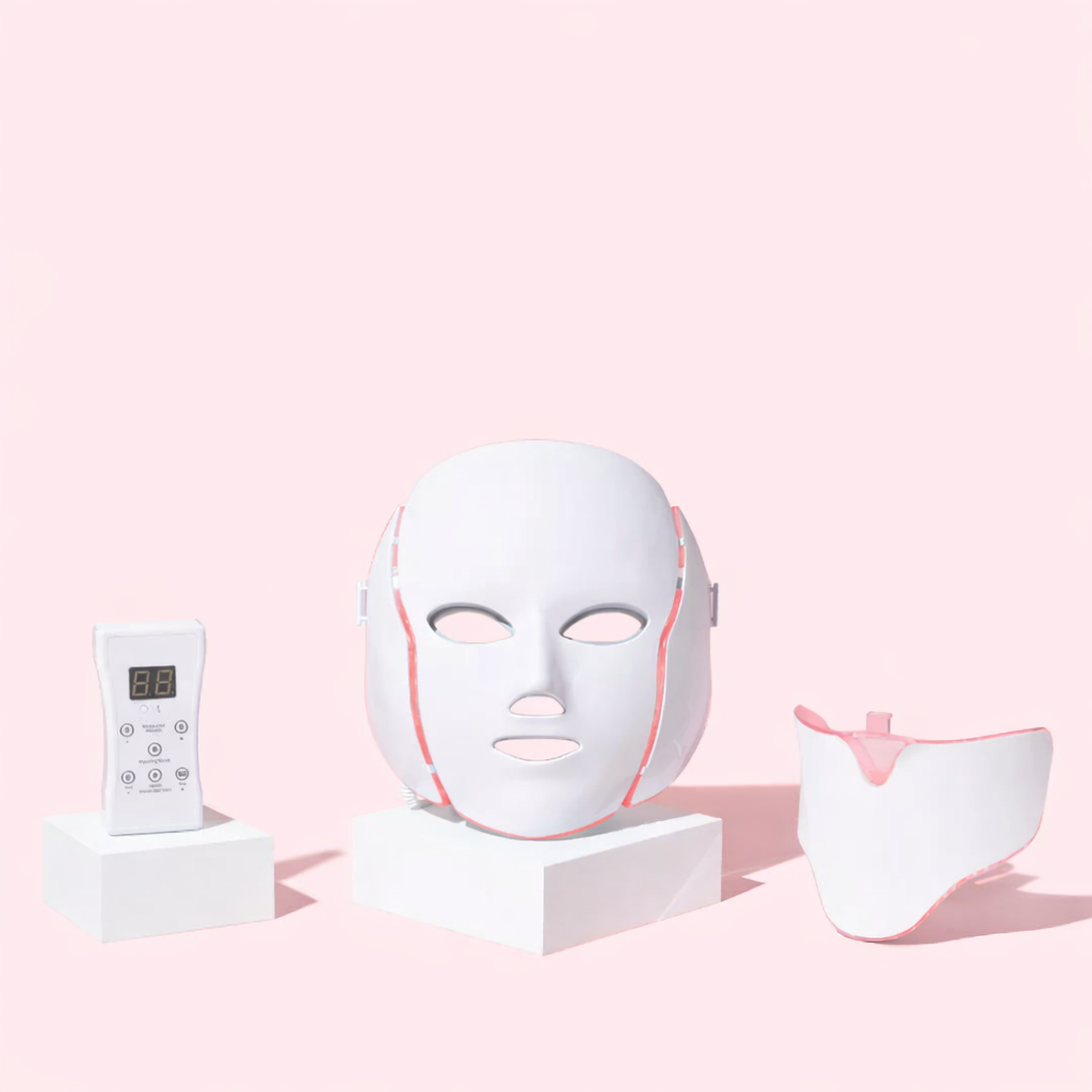 Red Light LED Face & Neck Mask – Anti-Aging Light Therapy Device for Wrinkles, Skin Firming & Rejuvenation