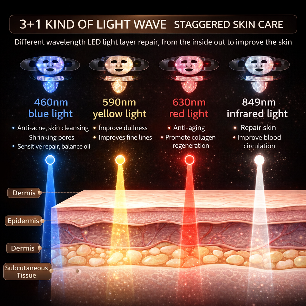 LED Face & Neck Mask – 240 LED Red Light Therapy Infrared Skin Rejuvenation Mask