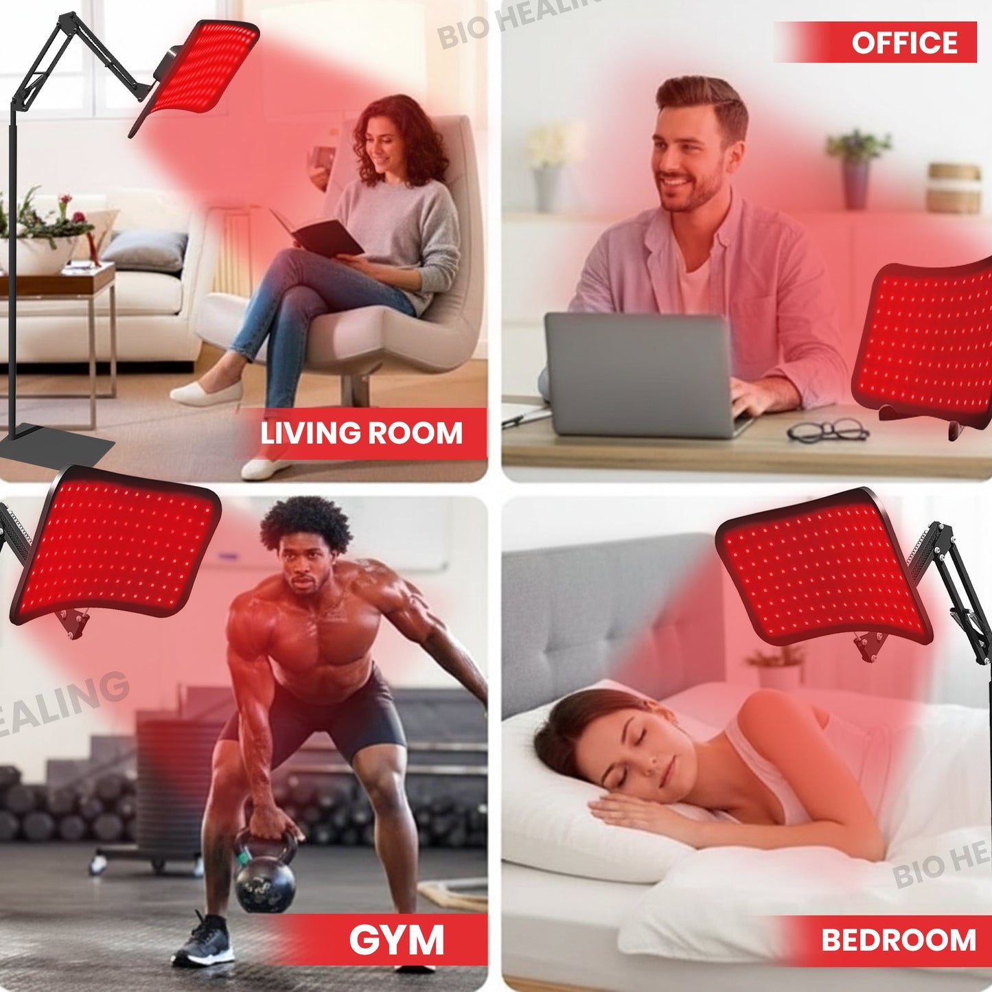 Dual Wavelengths: 660nm (Red) + 850nm  Red Light Panel