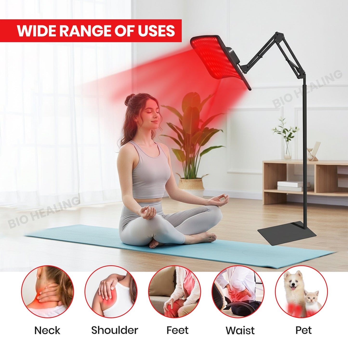 Dual Wavelengths: 660nm (Red) + 850nm  Red Light Panel