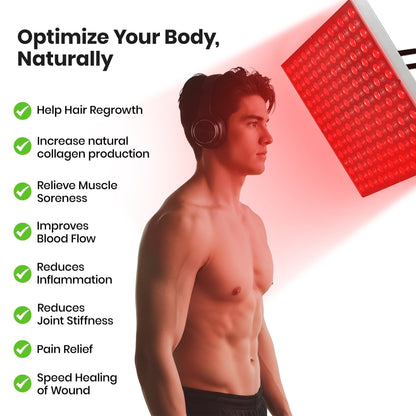 225 LED, 660nm Red + 850nm Infrared Light Therapy Lamp