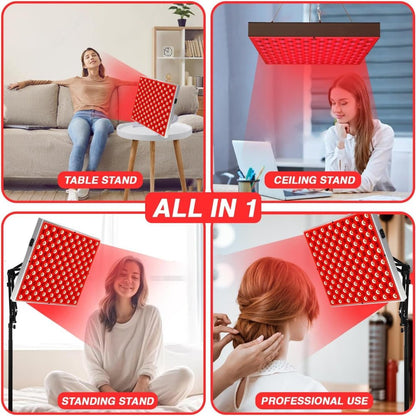 225 LED, 660nm Red + 850nm Infrared Light Therapy Lamp